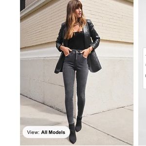 High Waisted Extra Supersoft Gray Skinny Jeans 0